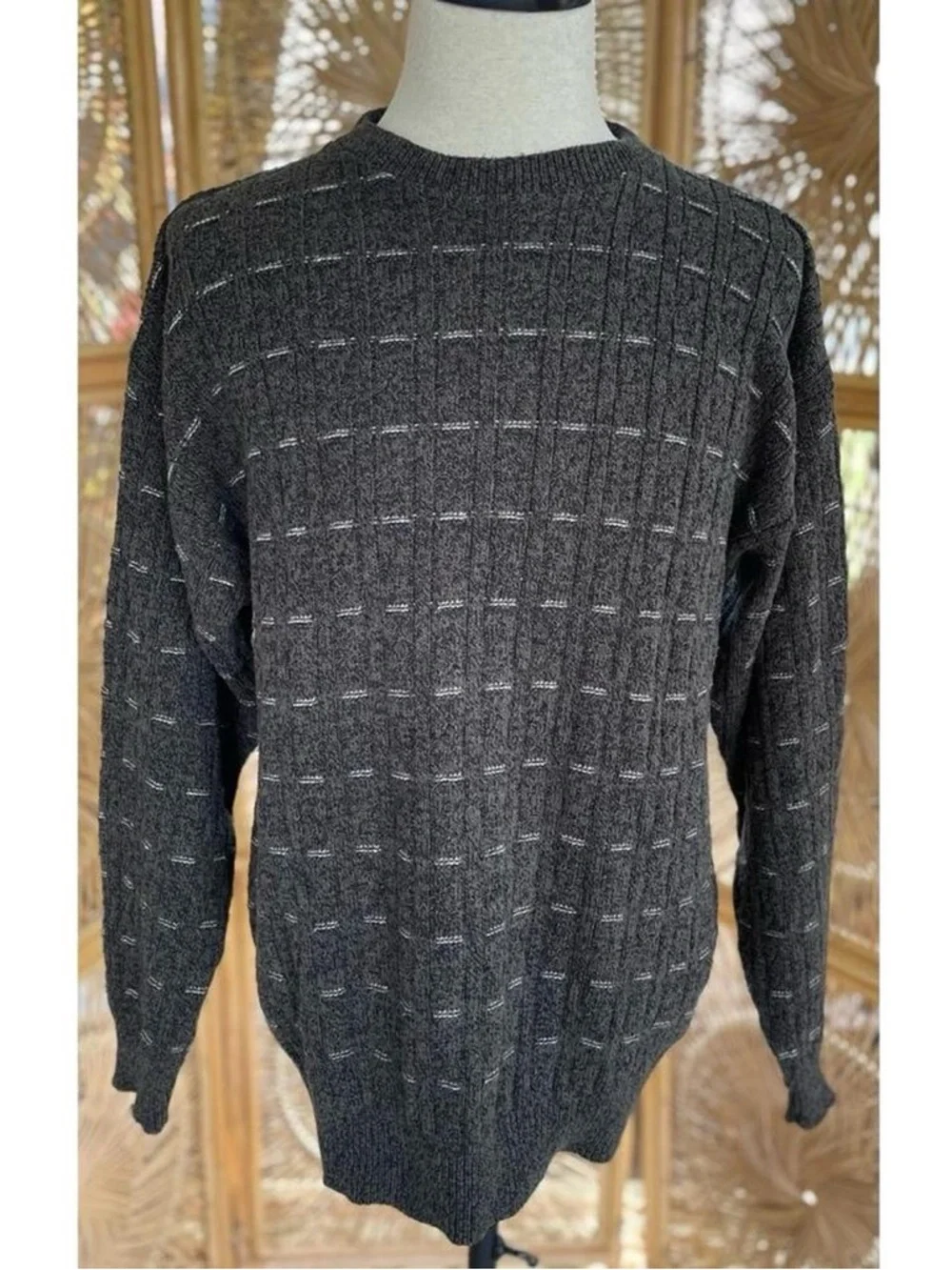 90s Victoria Dry Goods Brown Blend Knit Sweater Preppy Classic Grandpa Crewneck